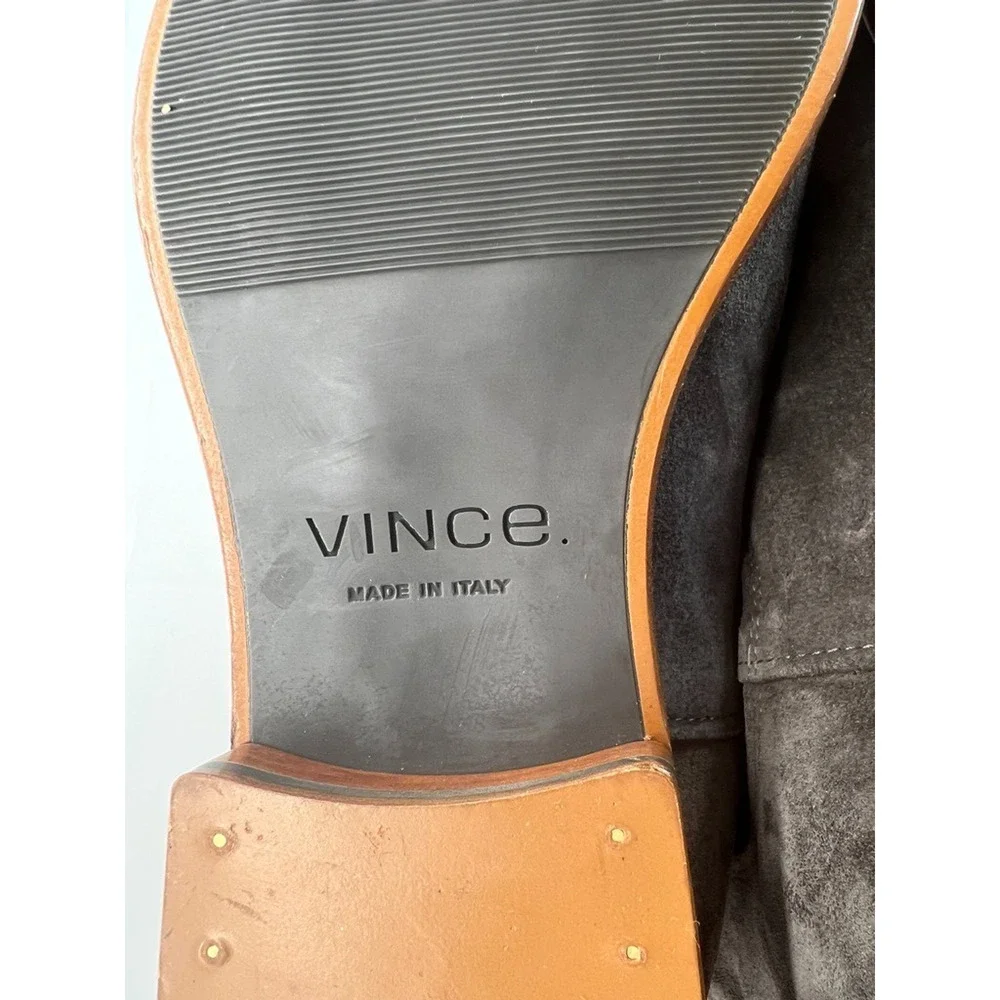 Mens Vince Aldous Chelsea Boots Slate Grey Suede 11.5 Made in Italy